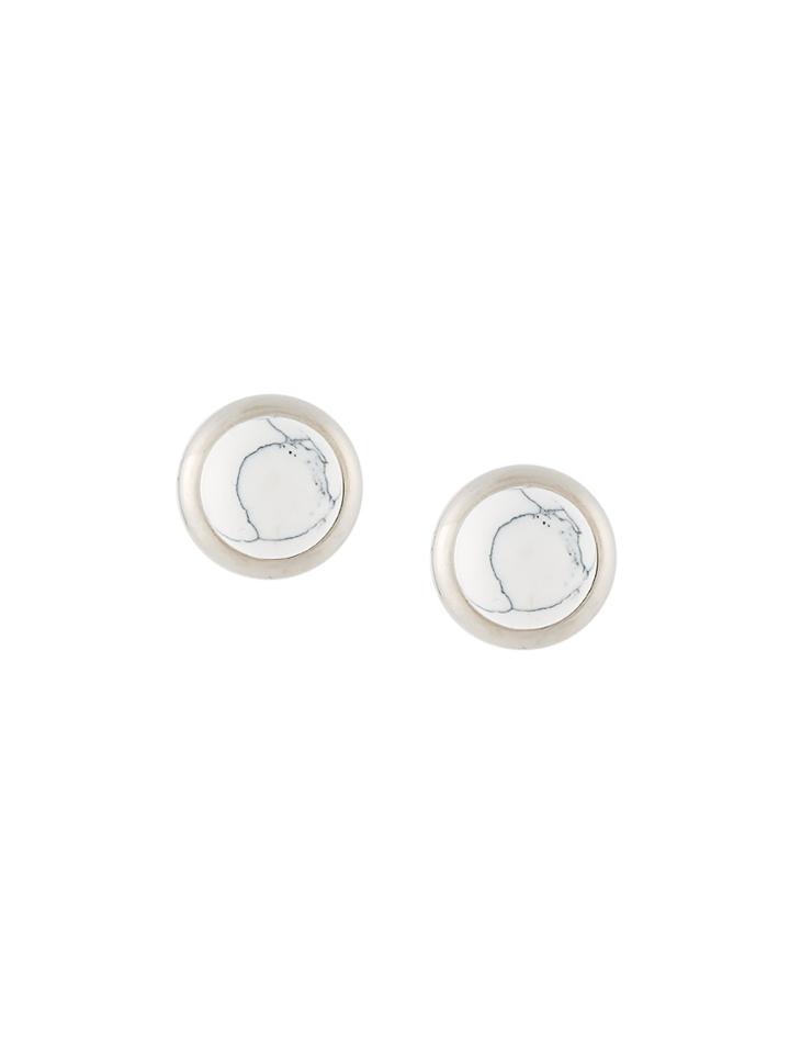 Givenchy Marble Charm Magnetic Earring - White