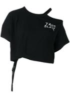 Ann Demeulemeester - 'true Black' Cropped T-shirt - Women - Cotton - 40, Women's, Black, Cotton