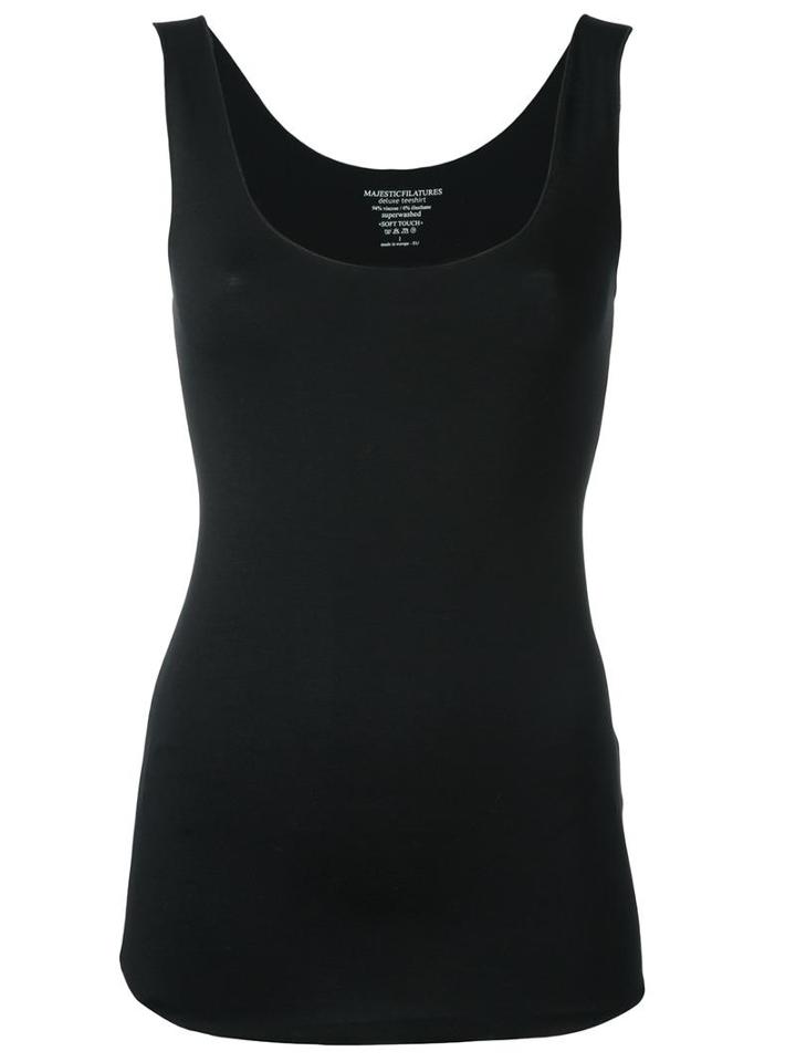 Majestic Filatures Scoop Neck Tank, Women's, Size: Iii, Black, Viscose/spandex/elastane