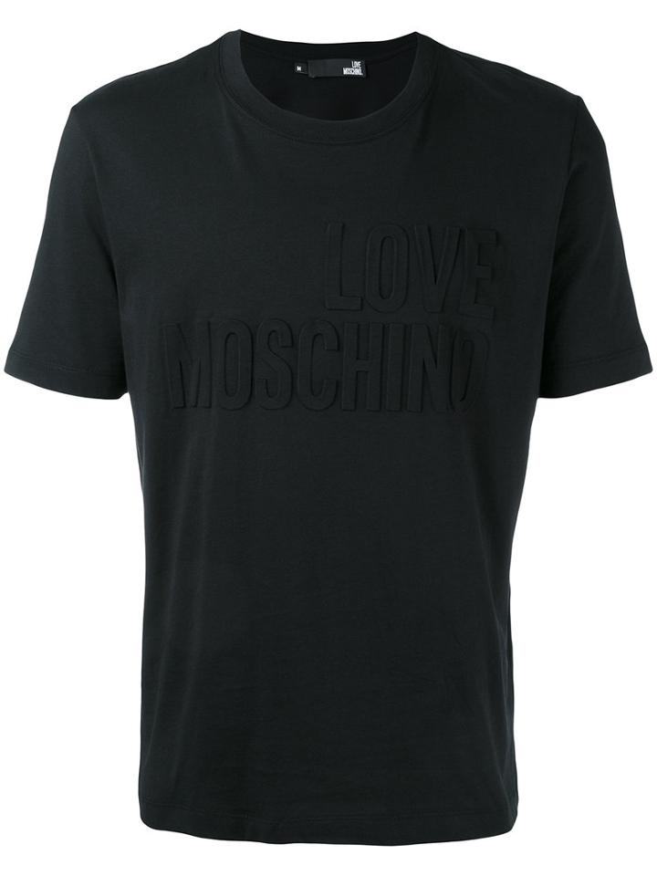 Love Moschino - Embossed Logo T-shirt - Men - Cotton - M, Black, Cotton