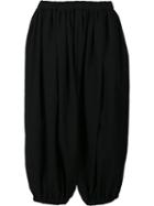 Comme Des Garçons Comme Des Garçons Cropped Balloon Trousers, Women's, Size: Medium, Black, Wool