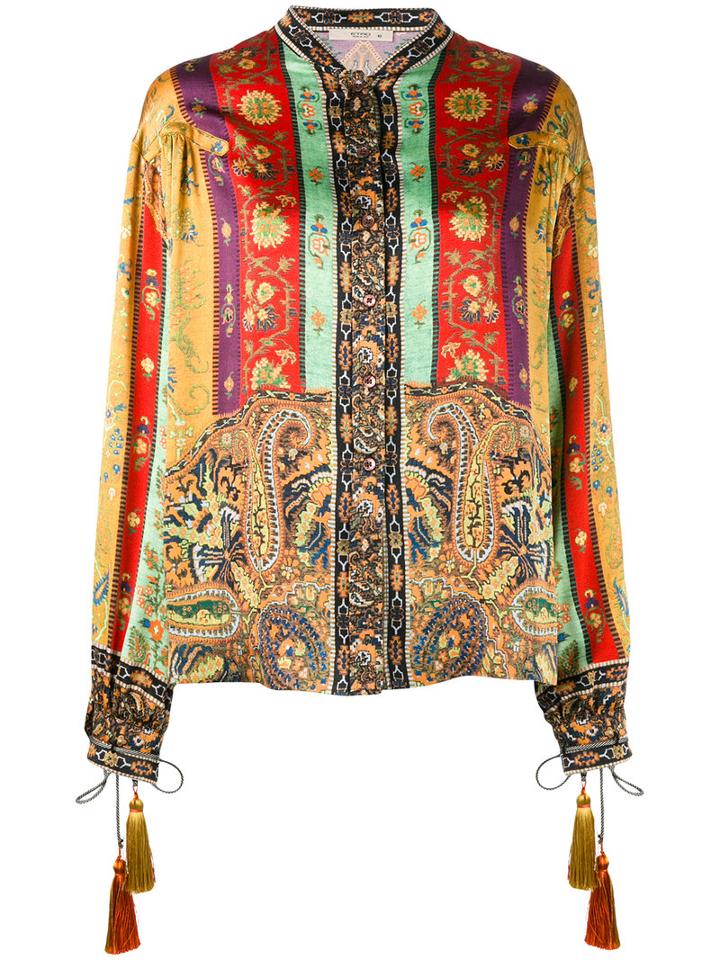 Etro - Printed Tassel Shirt - Women - Silk/cotton/polyester/acetate - 40, Silk/cotton/polyester/acetate
