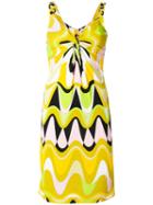 Emilio Pucci - Patterned Fitted Dress - Women - Silk/rayon - 44, Yellow/orange, Silk/rayon