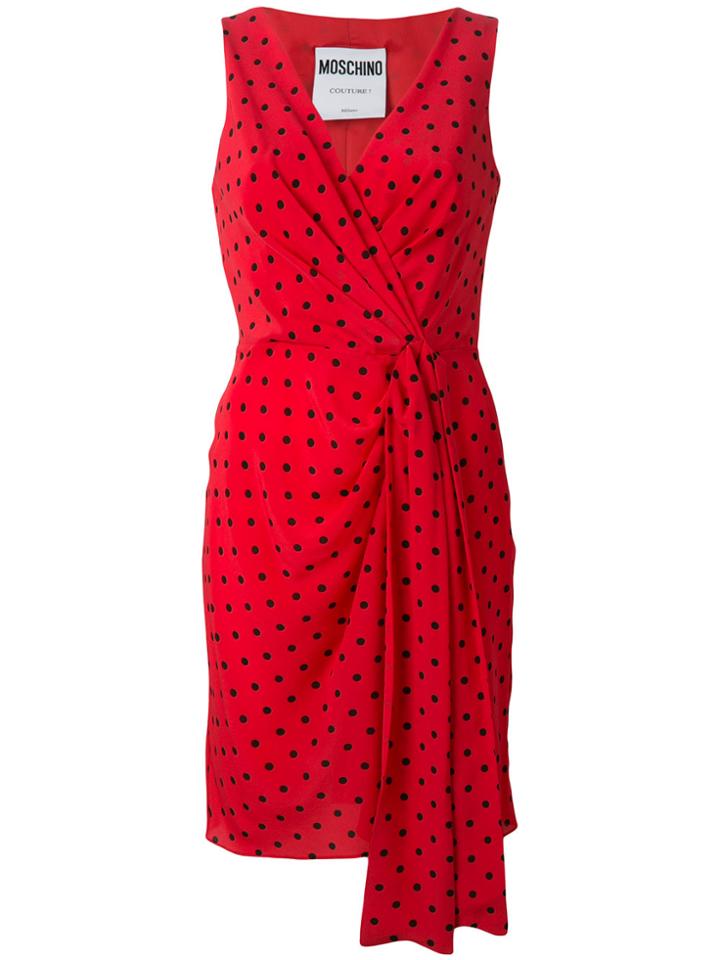 Moschino Polka-dot Shift Dress - Red