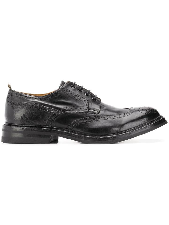 Officine Creative Worn Effect Brogues - Black