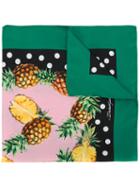 Dolce & Gabbana Pineapple Print Scarf, Women's, Green, Silk