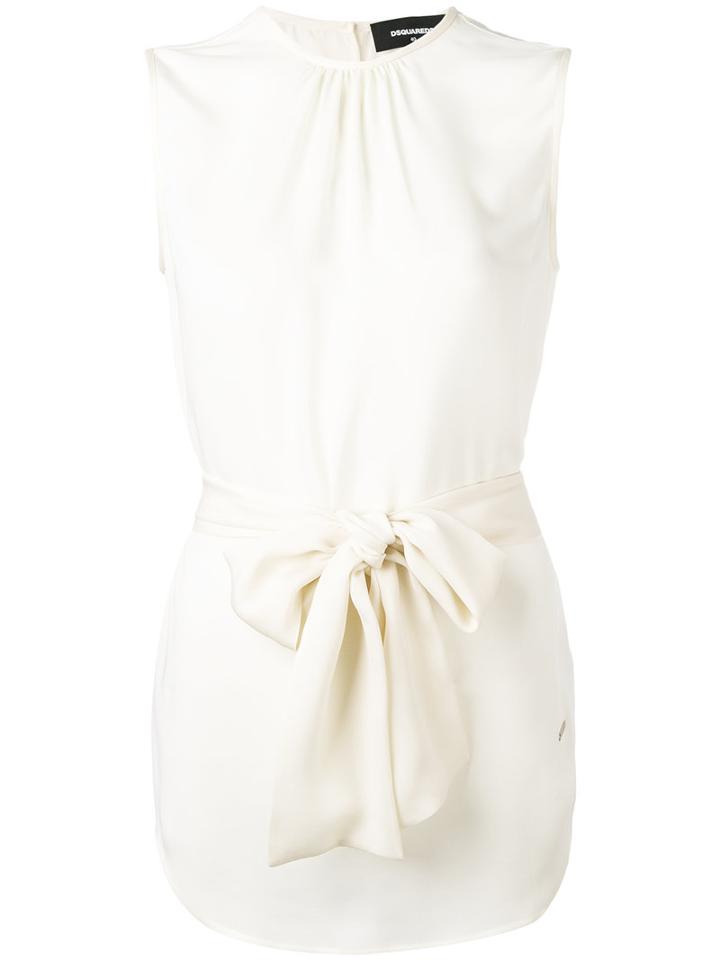 Dsquared2 - Waist-tie Blouse - Women - Silk - 42, Nude/neutrals, Silk