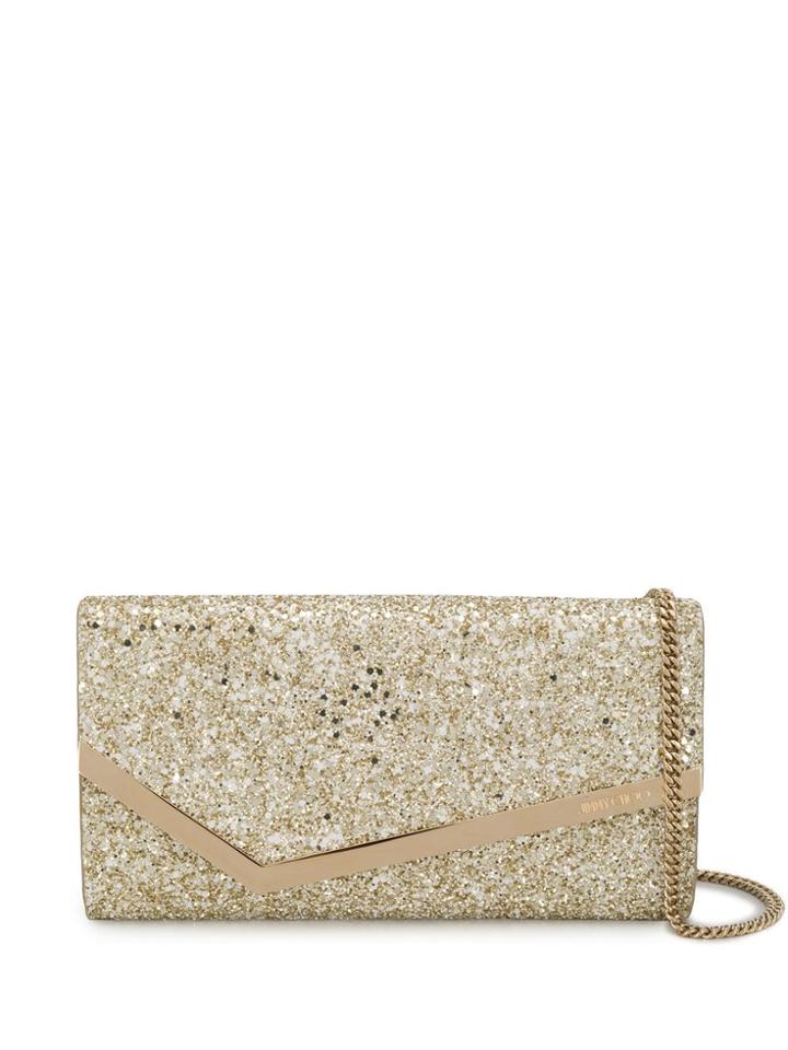 Jimmy Choo Emmie Glitter Clutch - Neutrals