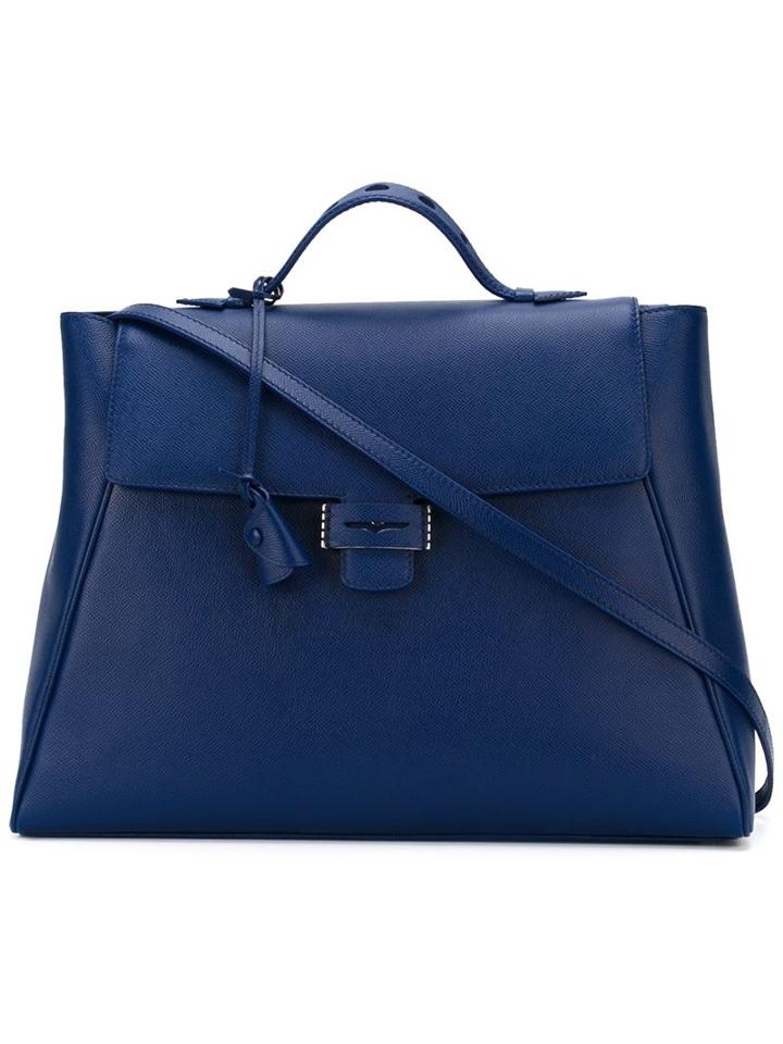 Myriam Schaefer Byron Tote, Women's, Blue, Calf Leather