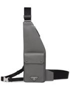 Prada Crossbody Bag In Saffiano Leather - Grey