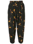 Kazuyuki Kumagai Bird Of Paradise Pattern Trousers - Black