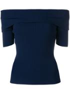 P.a.r.o.s.h. Off-shoulder Fitted Top - Blue