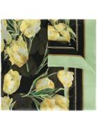Dolce & Gabbana Tulip Print Scarf, Women's, Green, Silk
