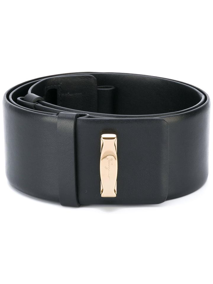 Salvatore Ferragamo - Logo Plaque Waist Belt - Women - Leather - 70, Black, Leather