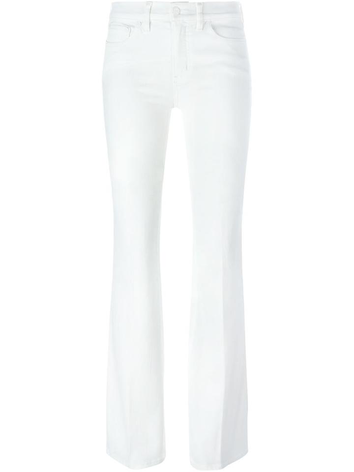 Tory Burch Flared Jeans, Women's, Size: 27, White, Cotton/spandex/elastane