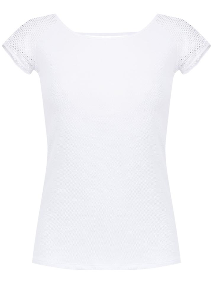 Track & Field Mesh Panelled Blouse - White