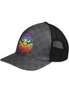 Gucci Gg Supreme Baseball Hat With Eagle - Grey