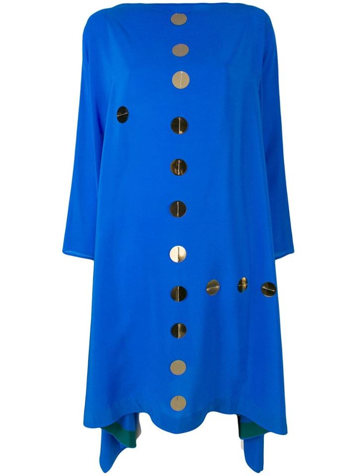 Gianluca Capannolo Circle Tab Cape Dress - Blue
