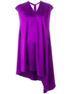 Msgm Asymmetric Flared Dress - Pink & Purple