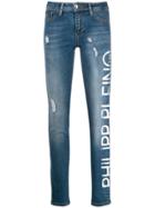 Philipp Plein Contrast Logo Jeans - Blue