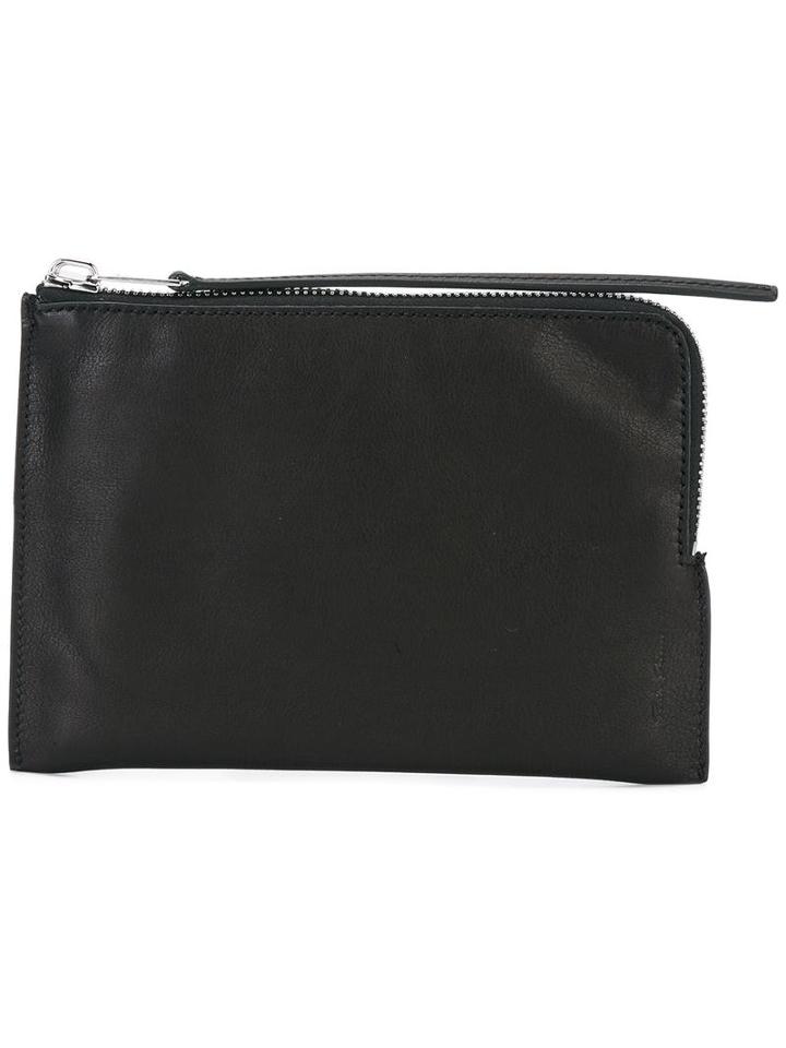 Rick Owens Medium Zipped Pouch, Men's, Black, Bos Taurus