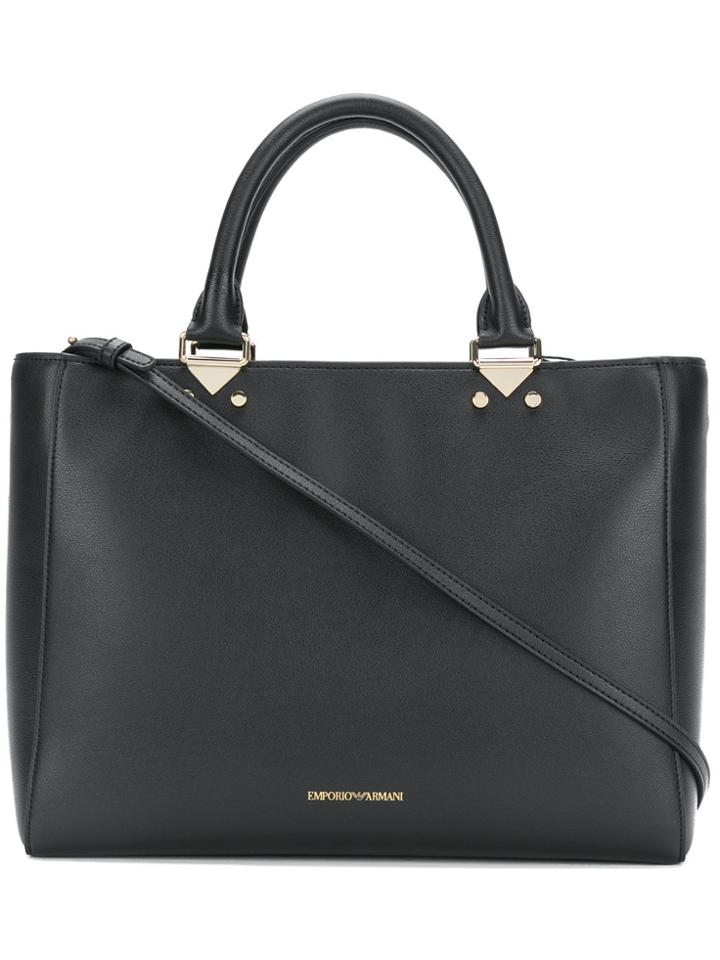 Emporio Armani Front Logo Tote Bag - Black