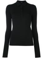 Joseph Longsleeved Polo Shirt, Women's, Size: Medium, Black, Lyocell/cotton/spandex/elastane