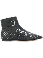 Red Valentino Studded Pointed Toe Boots - Black