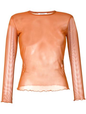 Priscavera Sheer Mesh Shirt - Brown