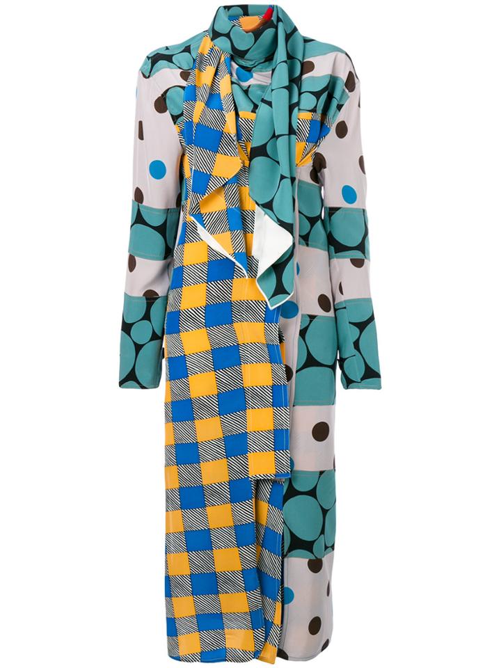 Marni Mixed Pattern Draped Dress - Multicolour