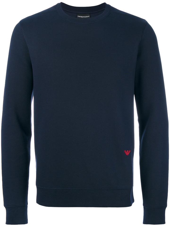 Emporio Armani - Embroidered Logo Sweatshirt - Men - Cotton/polyester - S, Blue, Cotton/polyester