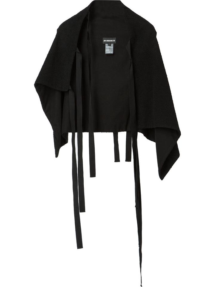 Ann Demeulemeester - Ribbon Detail Waistcoat - Men - Cotton/nylon/wool - M, Black, Cotton/nylon/wool