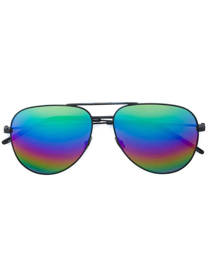 Saint Laurent Eyewear Mirrored Aviator Sunglasses - Black