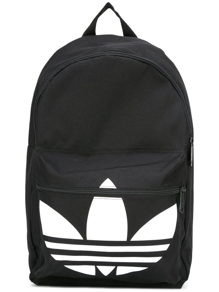 Adidas Originals Logo Zipped Bacpack, Women's, Black, Polyurethane/polyester