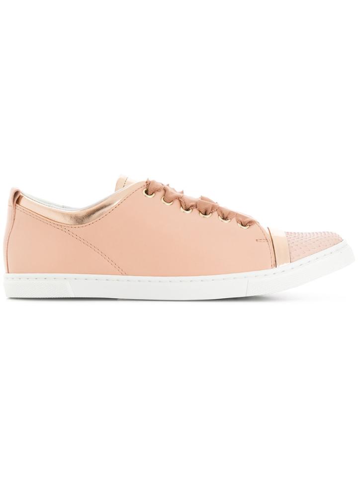Lanvin Textured Tennis Sneakers - Pink & Purple