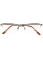 Giorgio Armani Square Frame Glasses, Grey, Acetate/metal