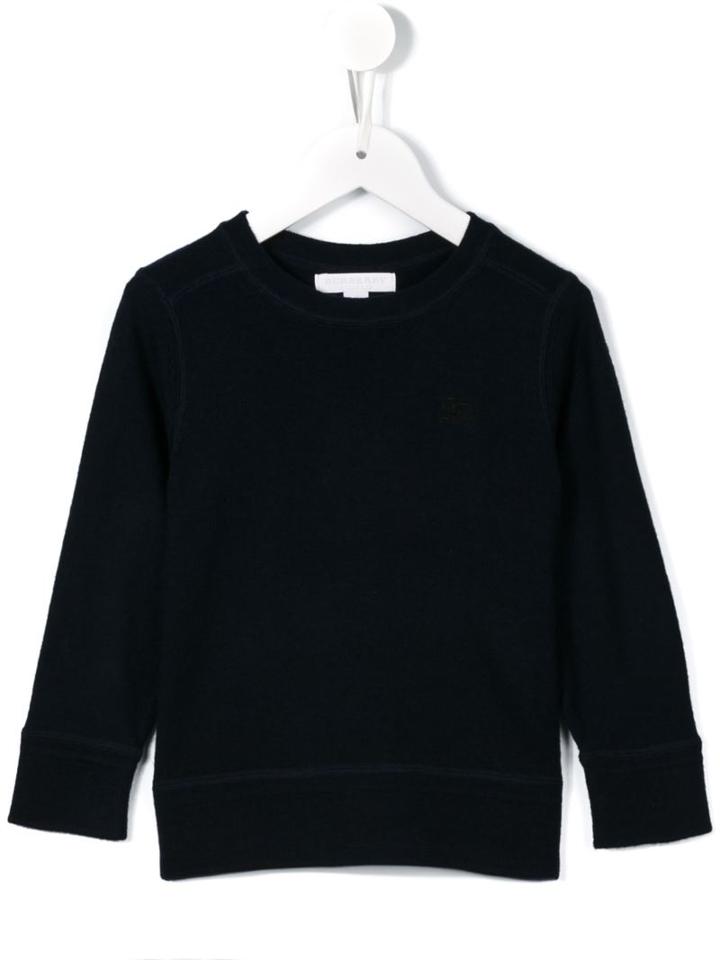 Burberry Kids Checked Elbow Patch Jumper, Boy's, Size: 12 Yrs, Blue