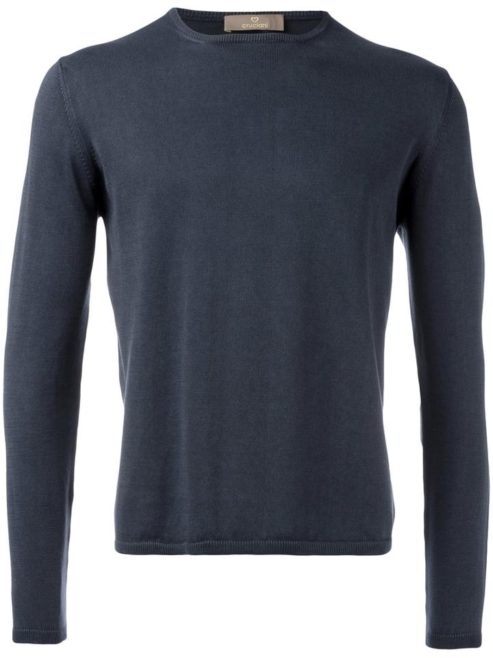 Cruciani - Crew Neck Sweater - Men - Cotton - 52, Blue, Cotton