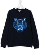 Kenzo Kids Teen Tiger Patch Sweatshirt - Blue