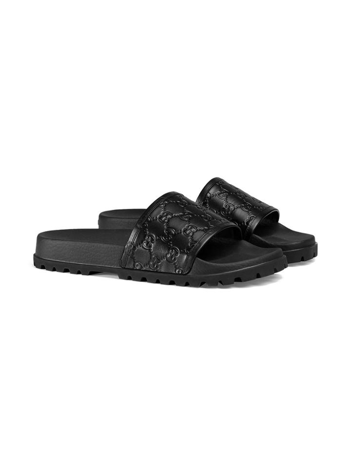 Gucci Gucci Signature Slide Sandal - Black