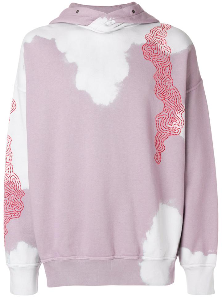 Damir Doma Boxy Printed Hoodie - Pink & Purple