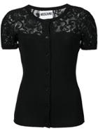 Moschino Lace Detail Button Cardigan - Black