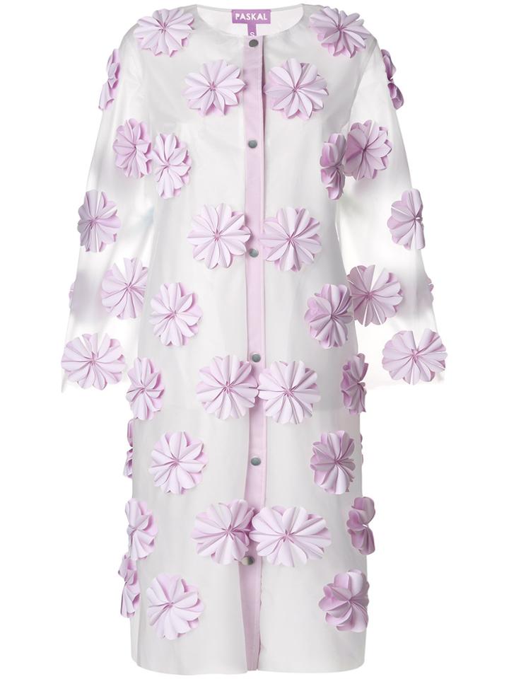 Paskal Transparent Appliqué Overcoat - White