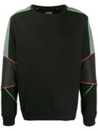 Les Hommes Long Sleeve Panelled Sweatshirt - Black