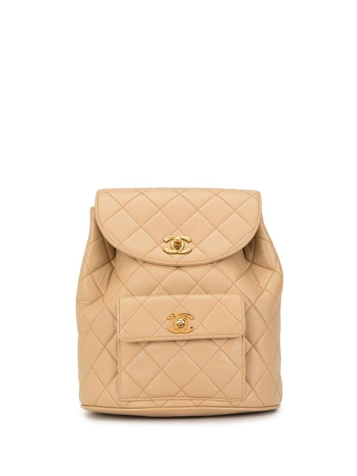 Chanel Pre-owned Diamond Quilted Chain Backpack - Neutrals