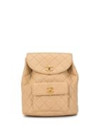 Chanel Pre-owned Diamond Quilted Chain Backpack - Neutrals