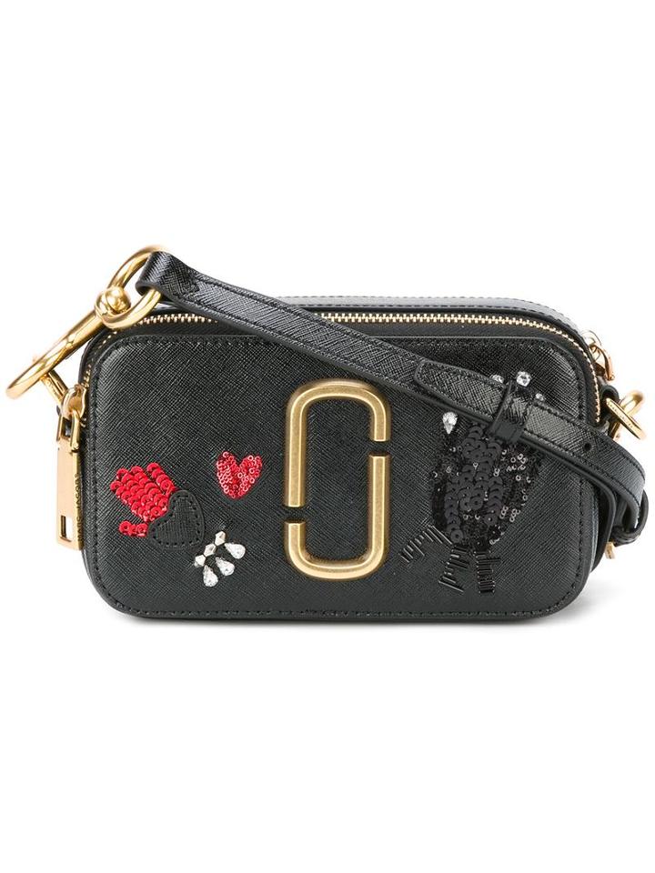 Marc Jacobs Hand To Heart Snapshot Crossbody Bag, Women's, Black, Leather