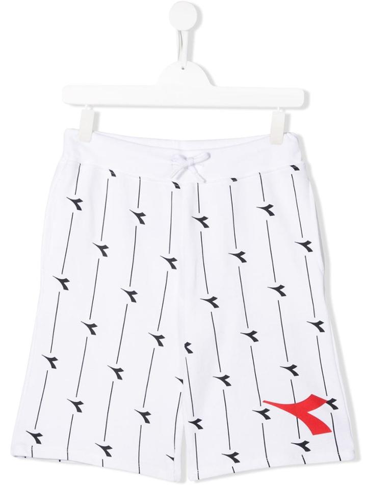 Diadora Junior Logo Shorts - White
