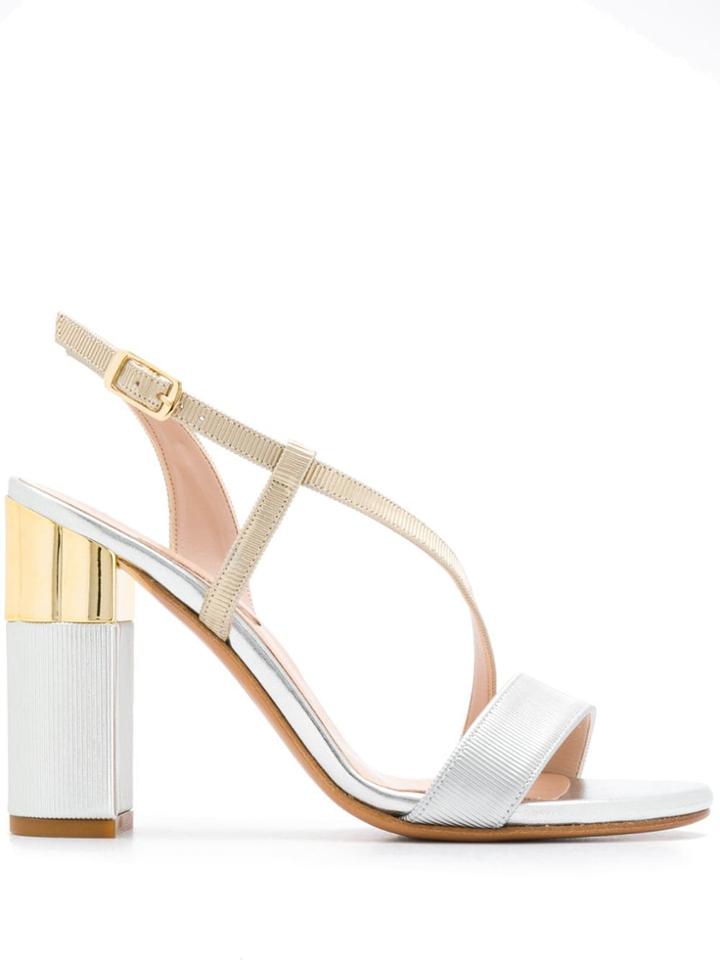 Albano Ridged Strappy Sandals - Silver