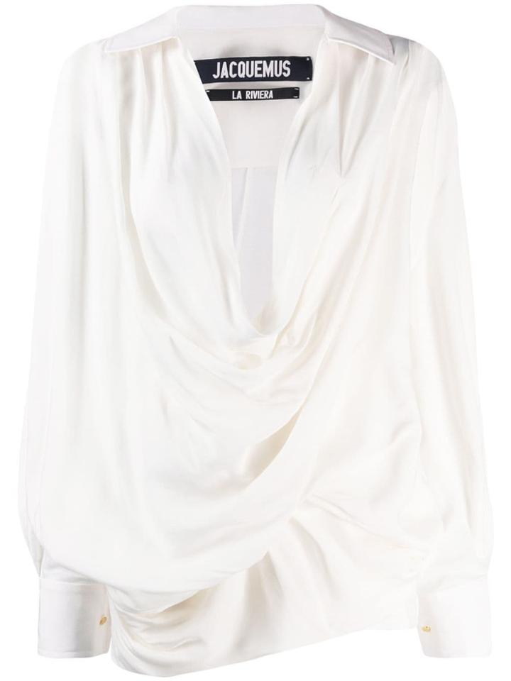 Jacquemus Portofino Draped Blouse - White